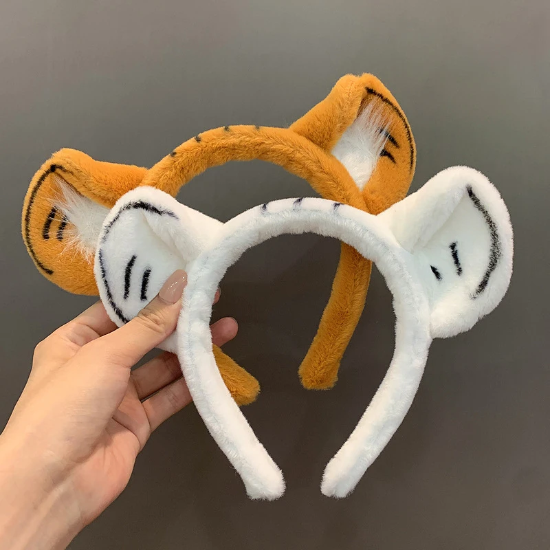 

Plush Hair Hoop Fluffy Tiger Ears Theme Party Performance Headdress Washing Face Headband Cosplay Hair Accessories Photo Props
