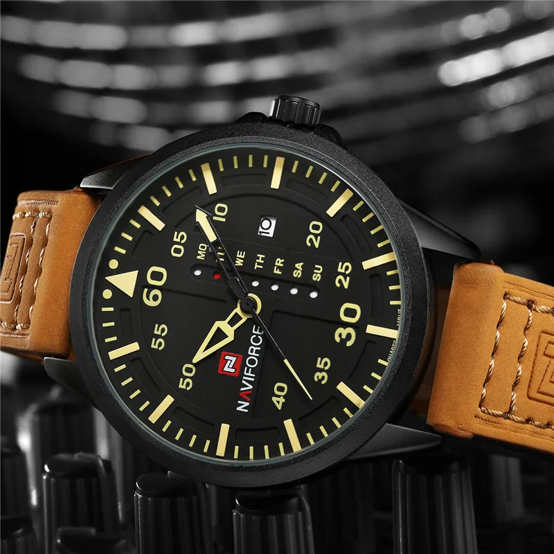 NAVIFORCE мужские часы Дата Неделя спортивные лучший бренд Роскошные военные