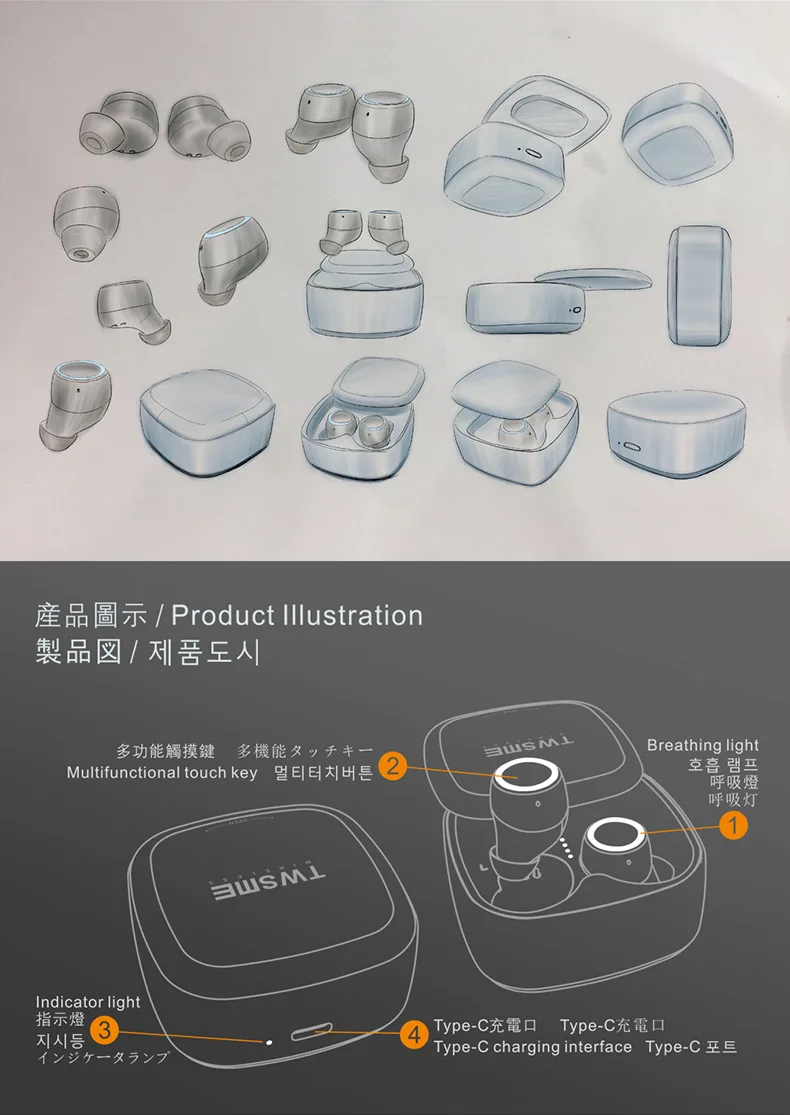 MIJIA TWS ME V5 Bluetooth наушники с двойной ручкой мини Беспроводные спортивные наушники сенсорные наушники-вкладыши bluetooth-гарнитура