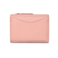 high quality women wallet made of leather fashion slim small purse with zipper coin pocket female card holder mini money bag