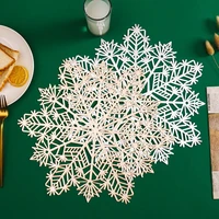 pvc placemat for dining table christmas decor hollow insulation coaster pad snowflake table mat navidad xmas kitchen accessories