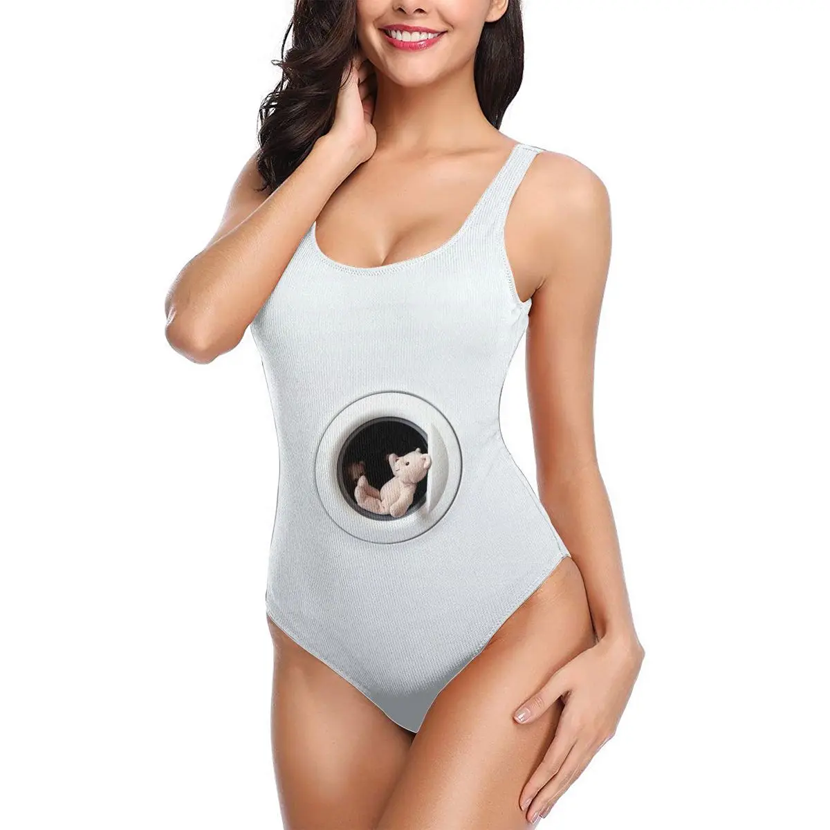 

Спортивный Цельный купальник-бикини с открытой спиной и плюшевым медведем