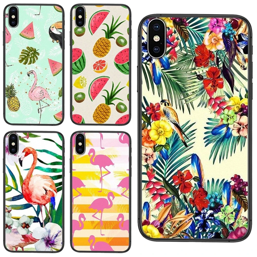 Женский летний фруктовый фламинго тукан искусство онлайн чехлы для мобильных телефонов для Xiaomi Redmi 9 8 7 K40 9A 9C Pro Plus Nfc K30 K20 on.