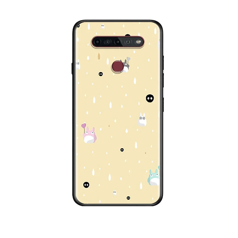 

Cute Totoro Anime Studio Ghibli For LG G8 V30 V35 V40 V50 V60 Q60 K40S K50S K41S K51S K61 K71 K22 ThinQ 5G Black Phone Case