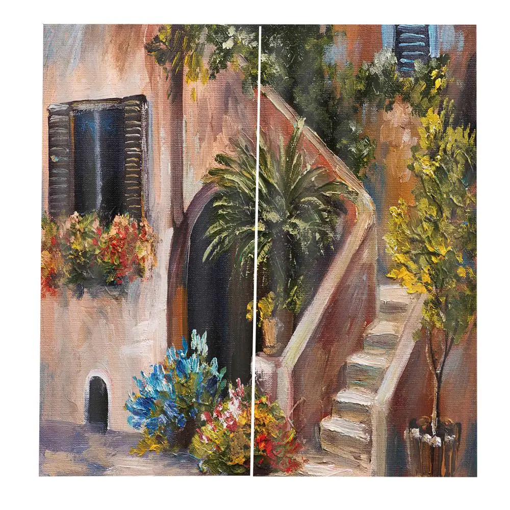 Картина маслом в натуральном стиле пейзаж фото 3d занавеска для гостиной