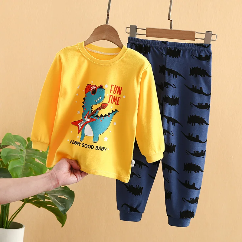 New Style Cotton Long-sleeved Underwear Set, Baby Clothes, Boys Printing Autumn Clothes Long Trousers Korean Home Clothes enlarge