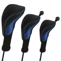 3pcs golf club head covers for fairway woods driver hybrids long neck mesh golf club headcovers set