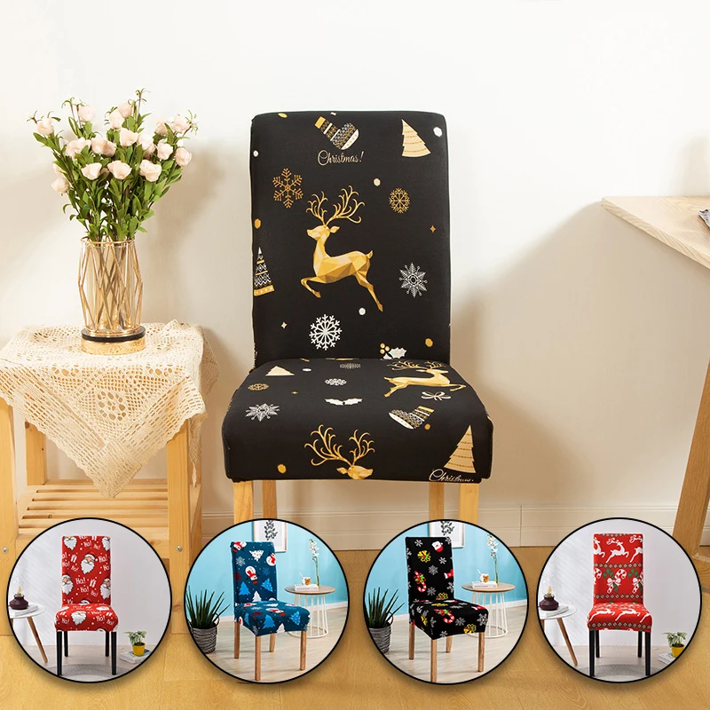 

Эластичный чехол на сиденье с рисунком, украшение для рождества, банкета, столовой, гостиной, домашнее рождественское украшение