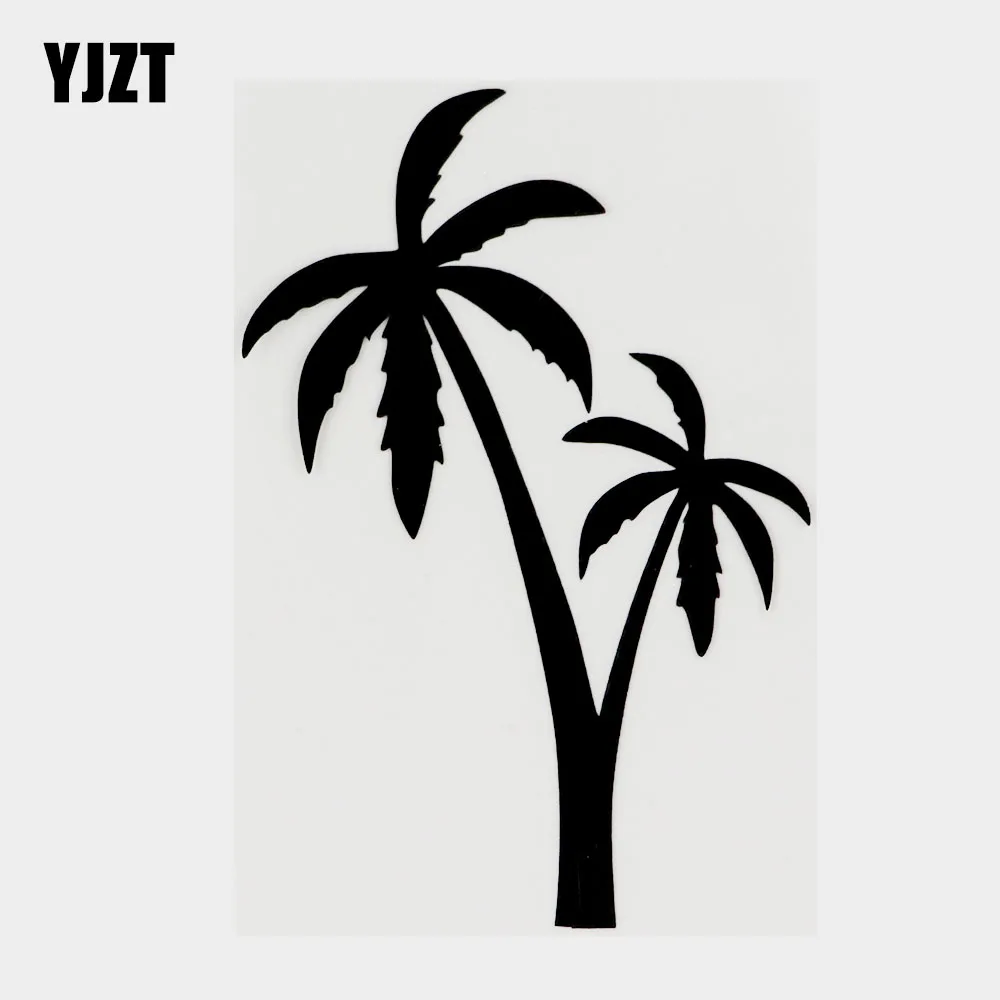 

YJZT 8,5 см × 12,7 см Виниловая наклейка на автомобиль с изображением тропического растения, черная/Серебристая Наклейка 18B-0463