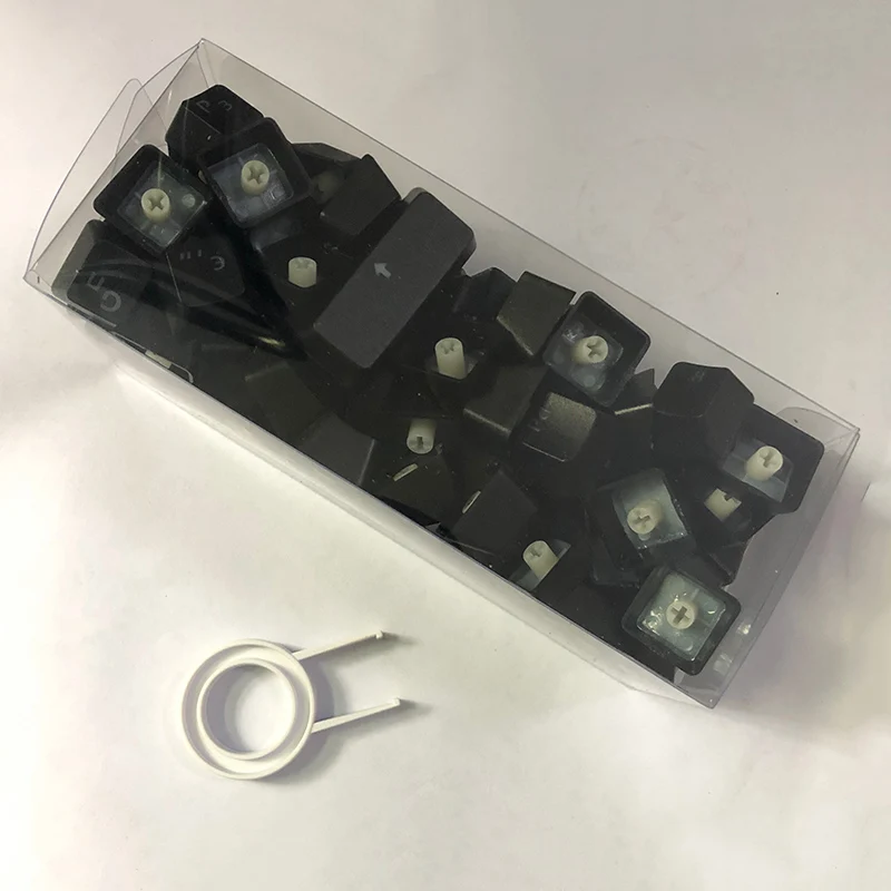 Black (Case) Русские колпачки для механической клавиатуры, совместимые с переключателями MX, сменные прозрачные колпачки со светодиодным освещением - Цвет: Black (Case)