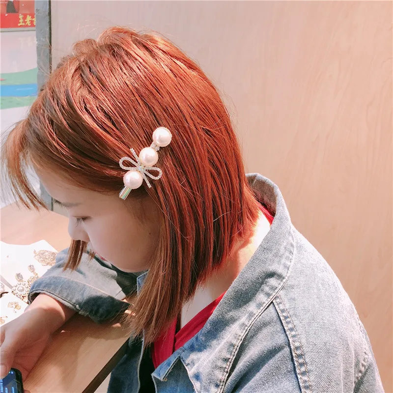 

Summer Shell Rhinestone Plum Blossom Barrettes Bow Alloy Headpiece Hairpin Pearl Hair Clips Hair Accessories