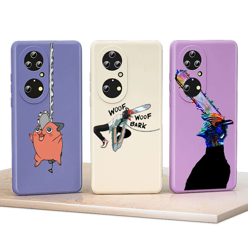 

Anime Chainsaw Man For Huawei P50 P40 P30 P20 E P Smart Z Plus Pro Lite 2019 2021 5G Liquid Silicone Soft Phone Case