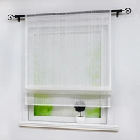 roman curtains pure white raindrops polyester windows sheer tulle drapes for kitchen home decoration