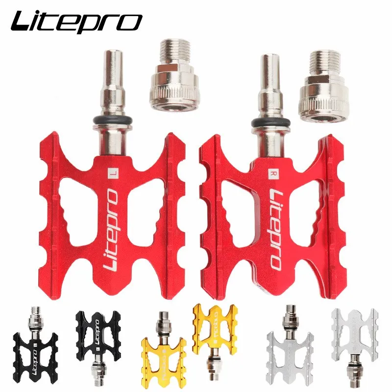 Litepro складной велосипед педали Quick Release Алюминий печать металлический корпус