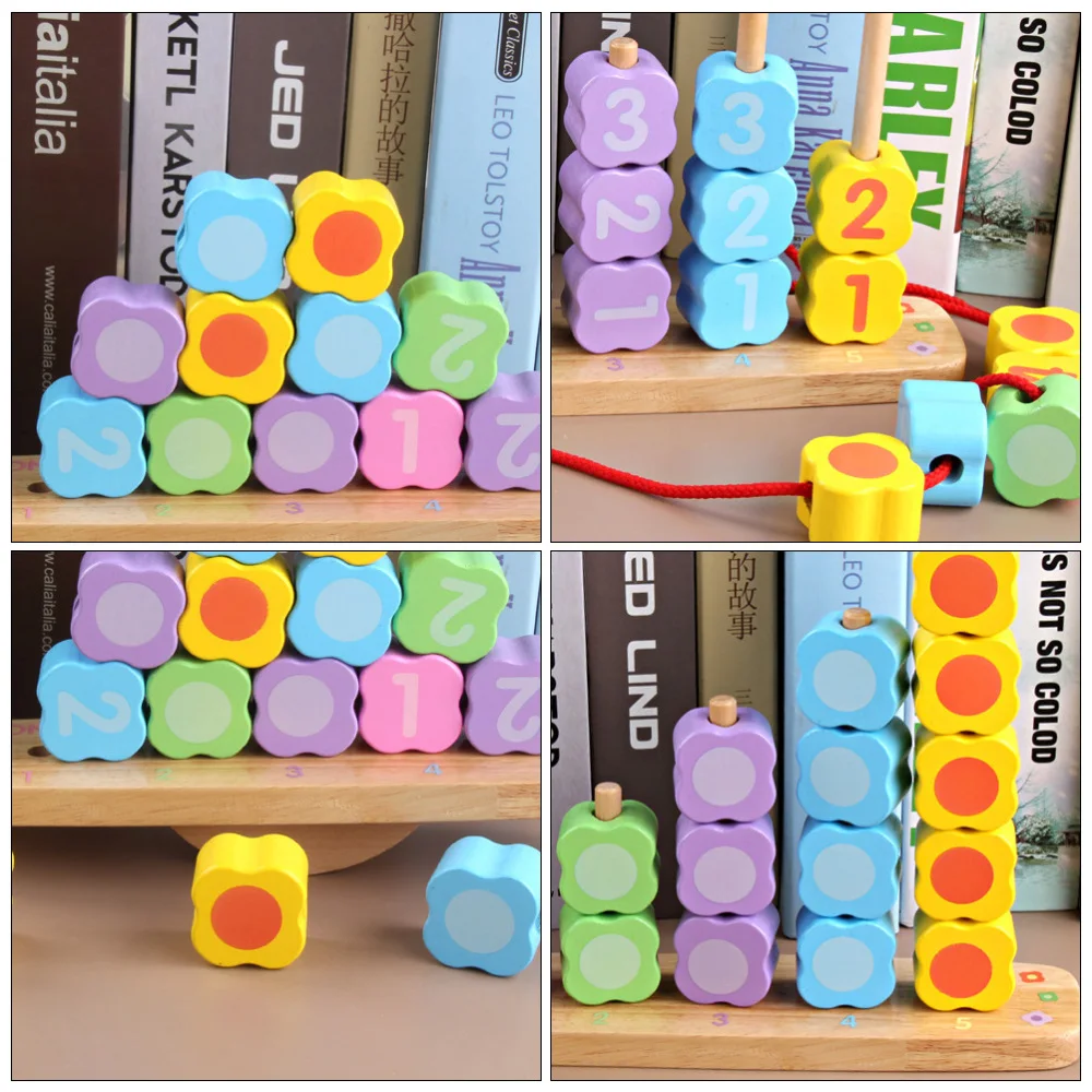

1 Set of Stacking Blocks Kids Number Cognitive Plaything Kids Birthday Gift