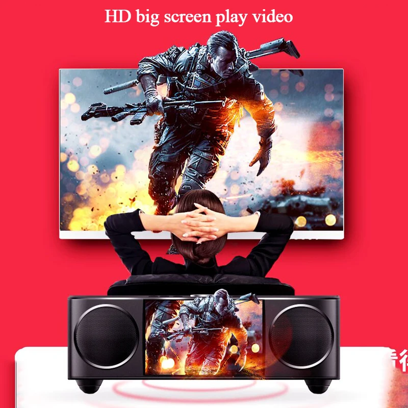 Беспроводной Bluetooth видеодинамик SOAIY S99 стерео звук HiFi аудиосабвуфер черный