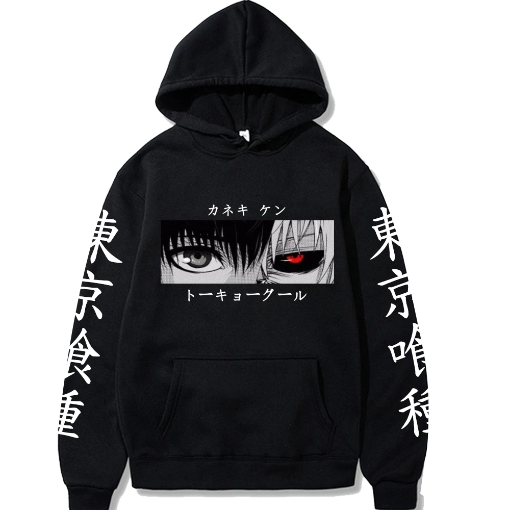 

Anime Tokyo Ghoul Kaneki Ken Eyes Hoodie Hip Hop Pullovers Tops Loose Long Sleeves Autumn Man Sudaderas Hombre