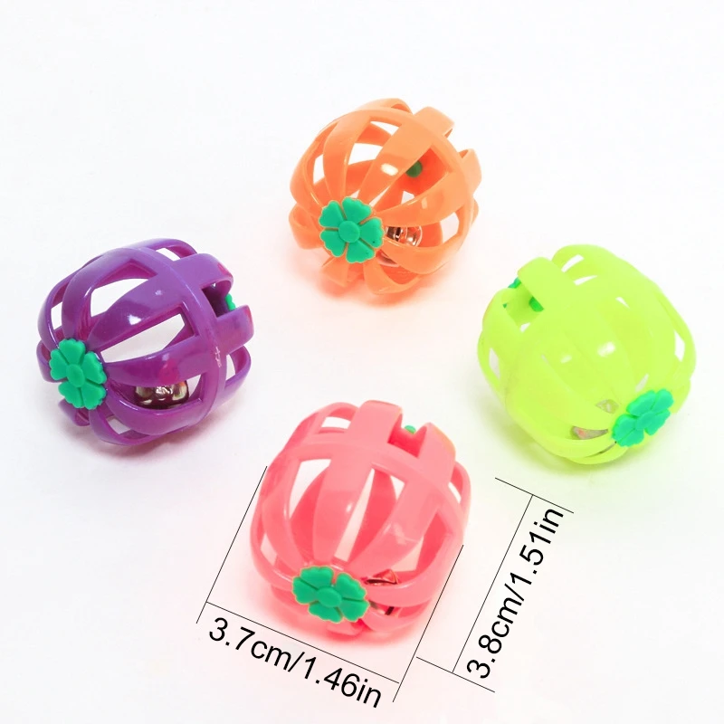 

1pc Hot Selling Rattle Ball Cat Toy Hollow Plastic Cat Chase Ball Toy Cat Play Ball With Bell Cat Supplies Random Color