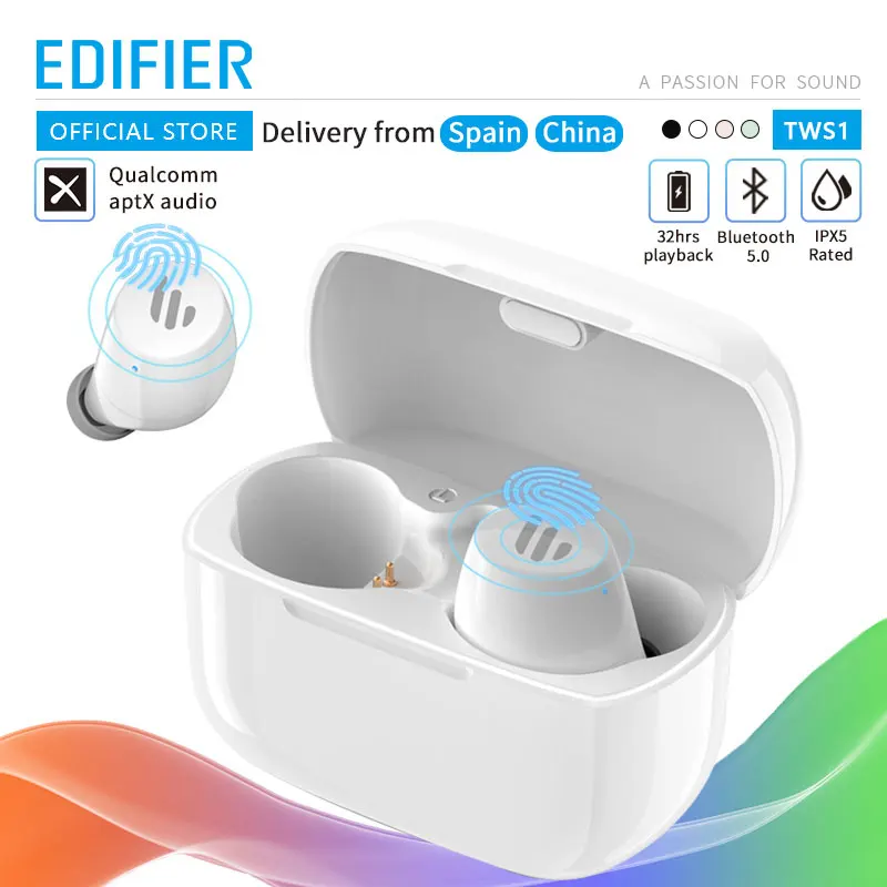EDIFIER TWS1 сенсорное управление IPX5 эргономичный дизайн Bluetooth V5.0 TWS наушники bluetooth наушники беспроводные наушники