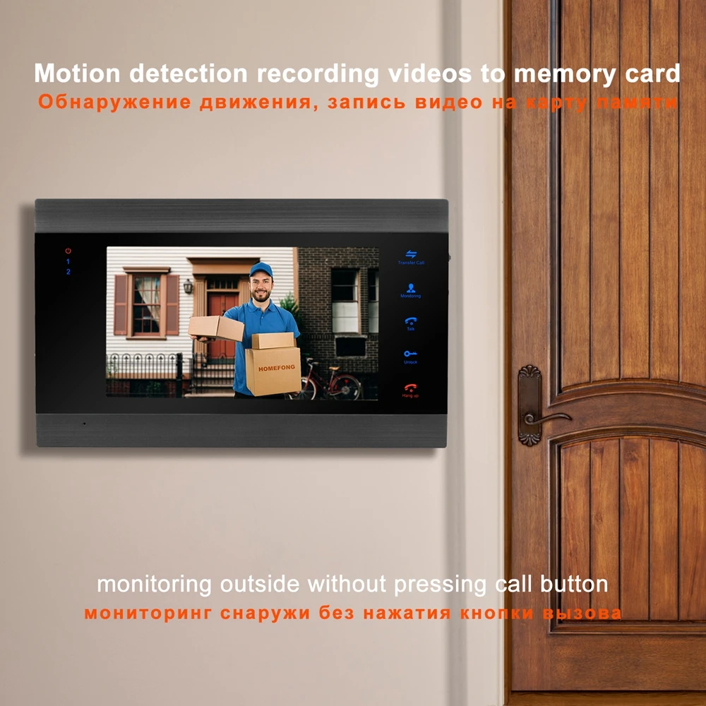 Видеодомофон HomeFong проводной для домашней двери система контроля доступа
