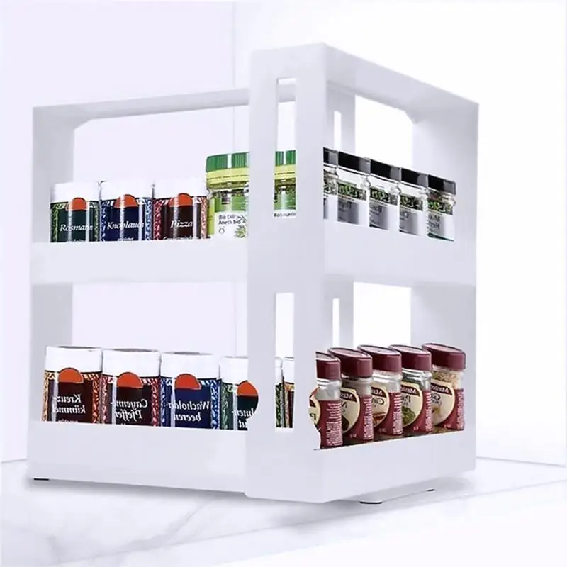 

New Multifunctional Rotating Spice Rack Organizer Shelf Slide Kitchen Cabinet Cupboard Holder Organizer Food Storage Box