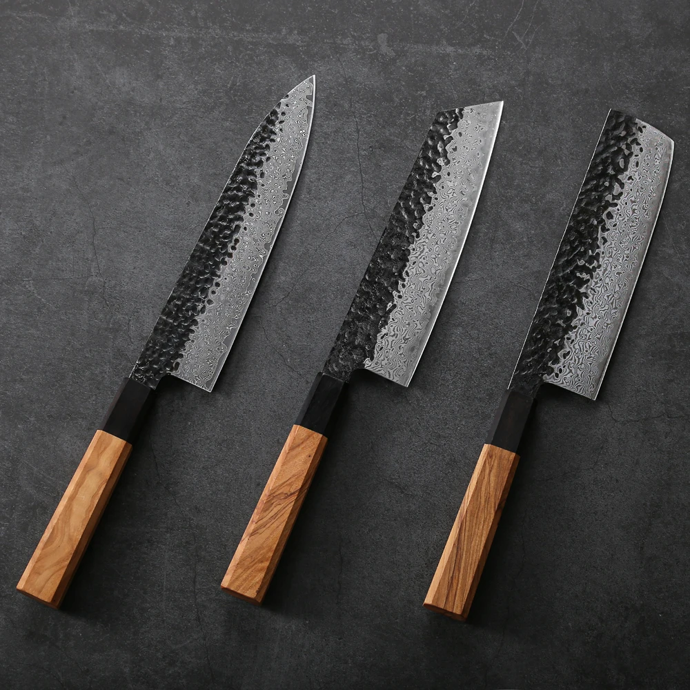 Профессиональные японские кухонные ножи ручной работы стальной резак для