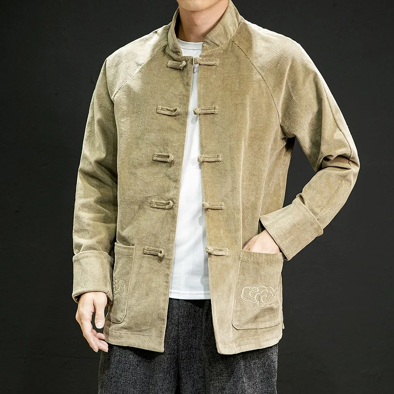 Мужская зимняя однотонная куртка китайского мандарина Мужское пальто 2019