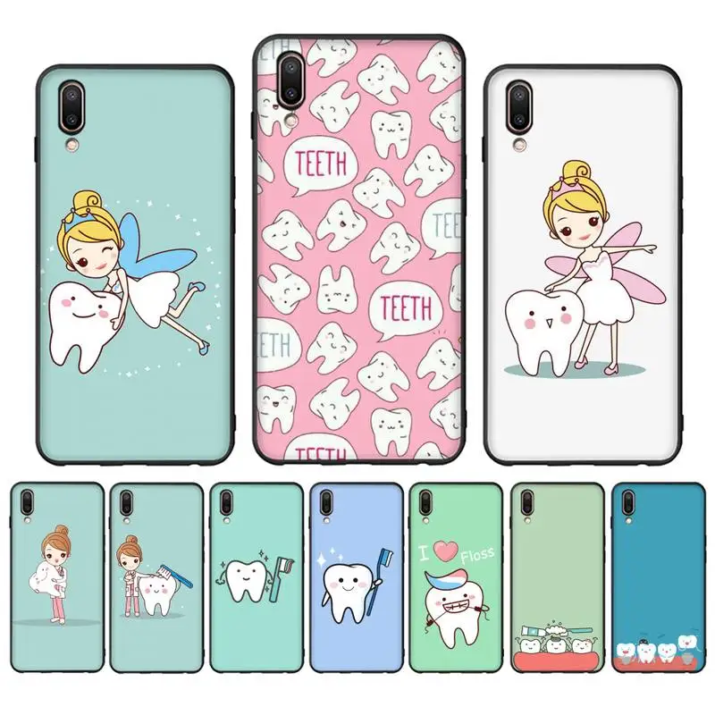 

Funny Cartoon Dentist Dental Crowned Teeth Phone Case For Oppo Reno Realme C3 6Pro For vivo Y91C Y17 Y19 Capa