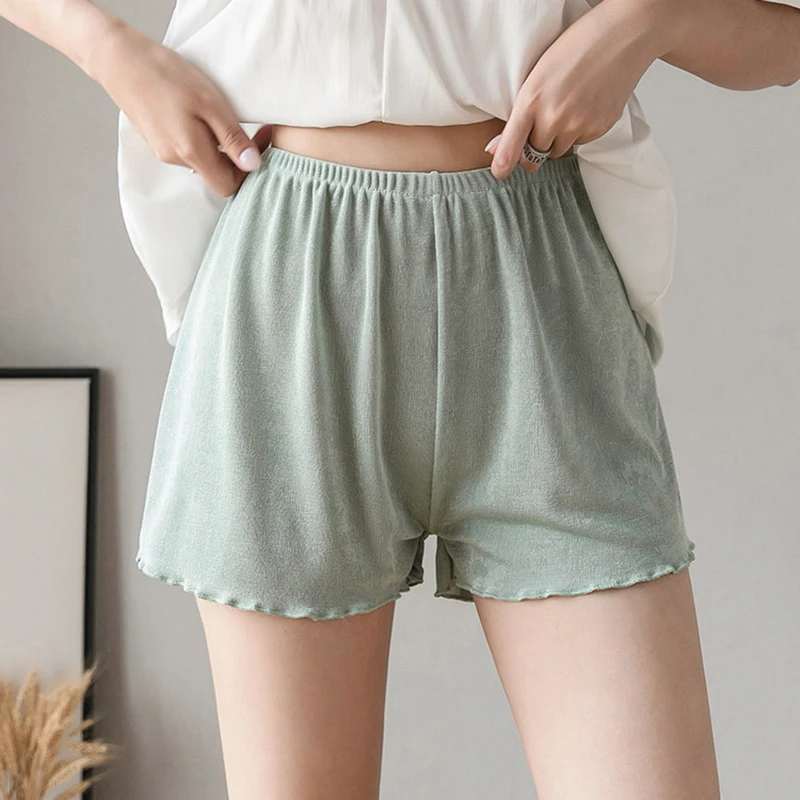 

Ice Silk Safety Short Pants Anti-empty Summer Plus Size Womans Lounge Wear Loose Pajama Short Pants Women Soft Home Cute Shorts
