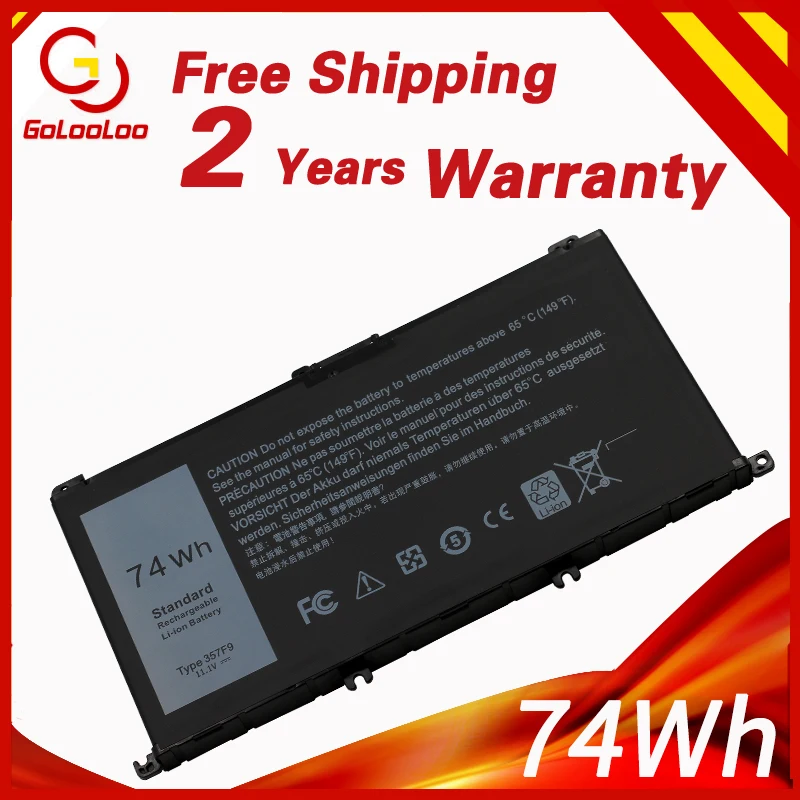 

357F9 Laptop Battery For Dell Inspiron 15 7559 7000 7557 7567 7566 5576 5577 P57F P65F INS15PD-1548B Battery 357F9 11.1V 74WH
