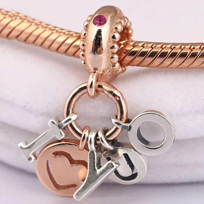 

Original 925 Sterling Silver Charm Fashion Letter Pendant Fit Pandora Women Bracelet & Necklace Diy Jewelry