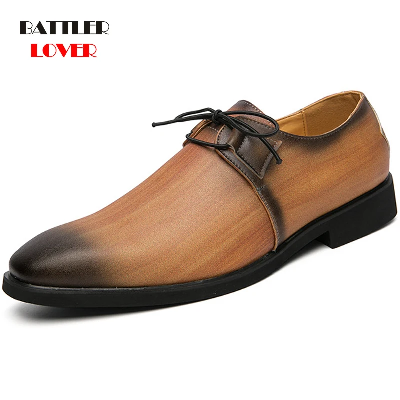 

Leather Dress Shoes For Men 2021 Lace Up Fashion Formal Shoe Male Classic Retro Luxury Business Brogue Oxfords Hairdress Shoes