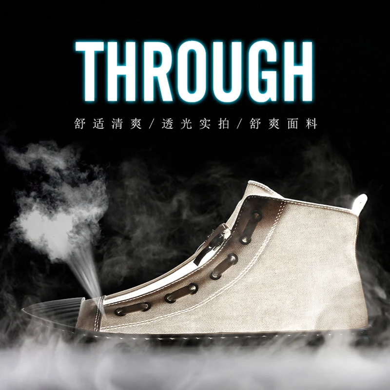 

Fashion Men Canvas Shoes High-top Flat Outdoor Leisure Board Shoes Casual Light Comfortable Breathable Non-slip Men Sneakers New