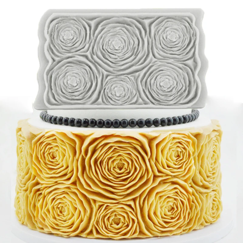 3D Розочка форма цветок Силиконовая Форма торт кайма для мастики украшения в виде