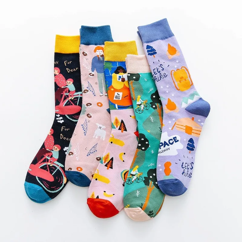 5 пар забавные носки в Корейском стиле|Носки| |