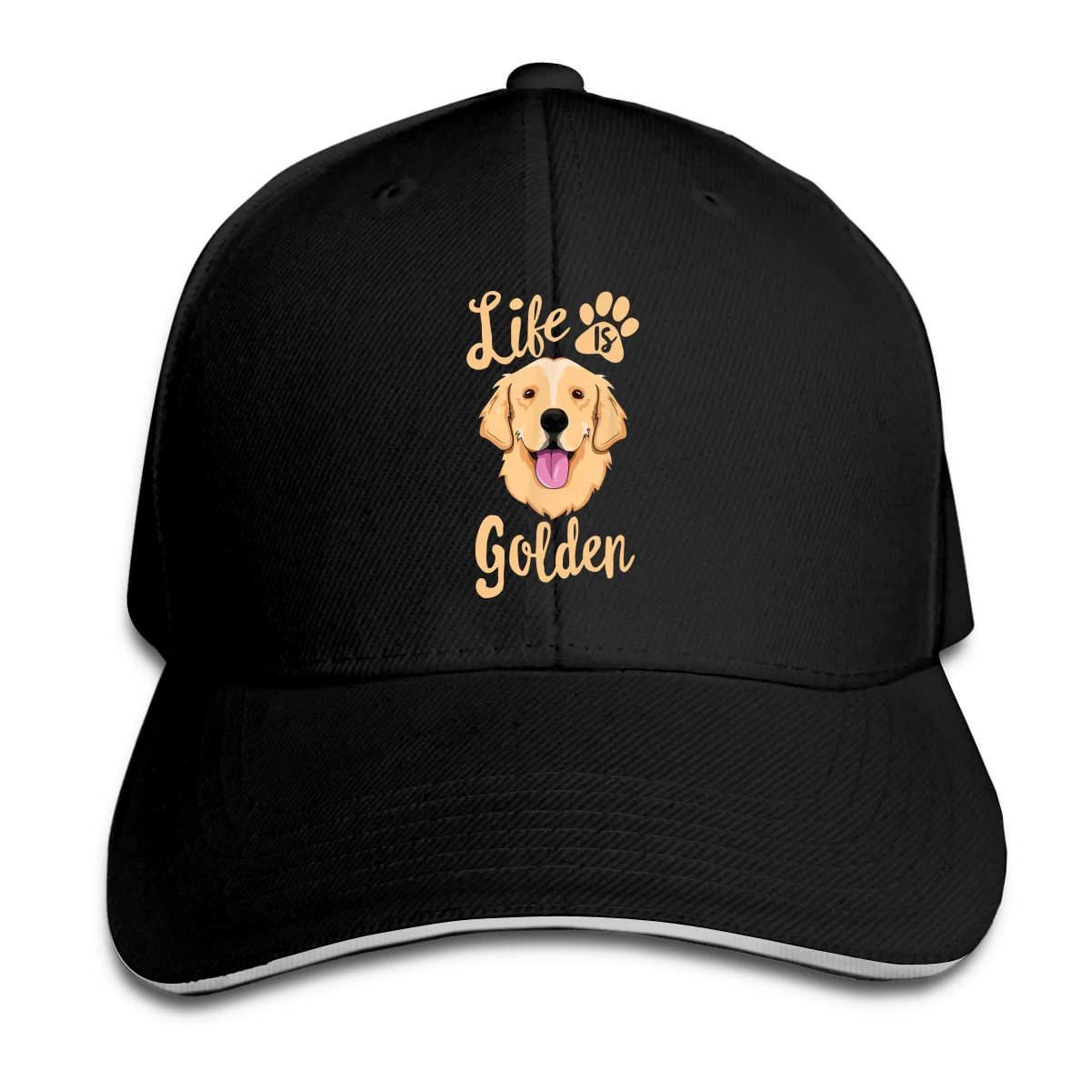 

Life Is Golden Retriever Hat Baseball Cap for Men Women Fashion Adjustable Sun Hat