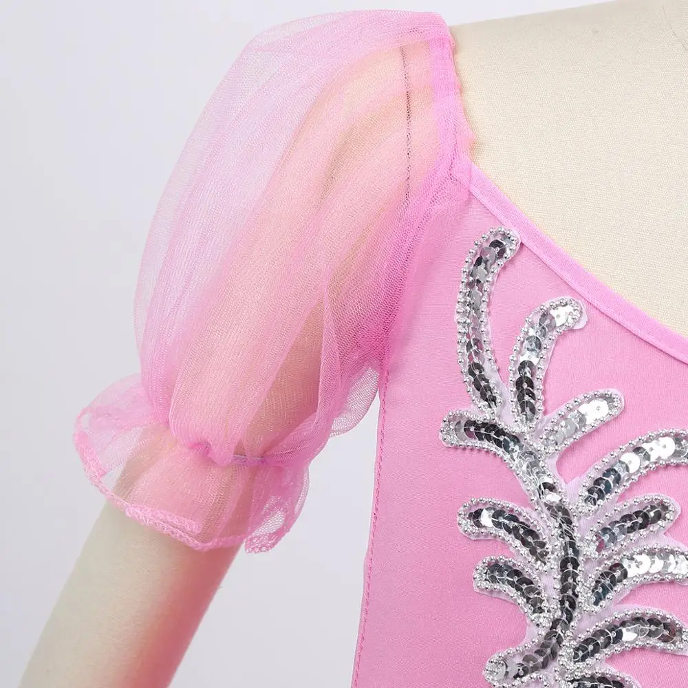 Балетное платье-пачка для девочек платье с короткими рукавами пышными и