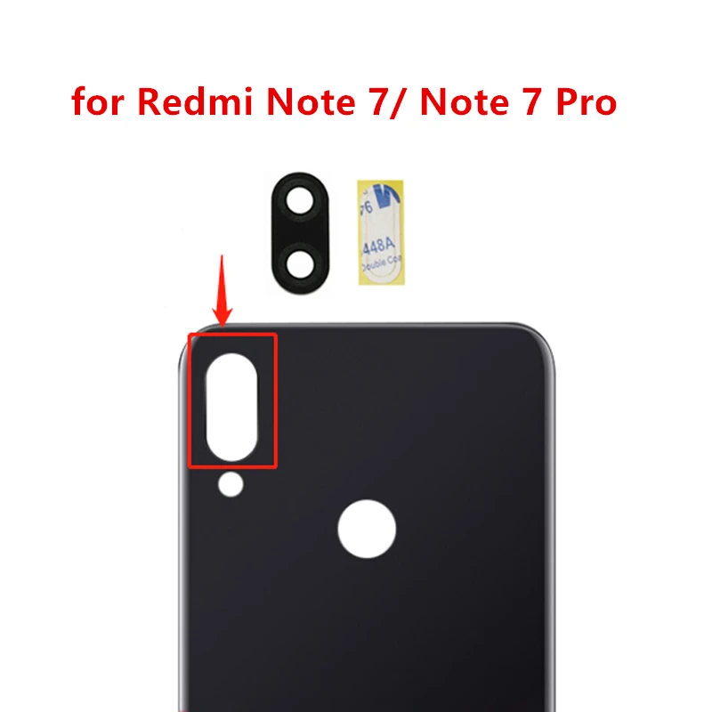 2 шт. для камеры Xiaomi Redmi Note 7/Note7 Pro стеклянный объектив задняя камера замена