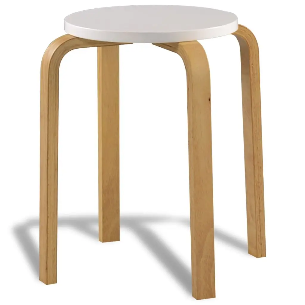 vidaXL Bar Stools 4 pcs White Bent Wood |