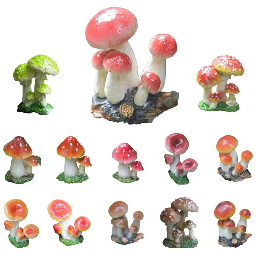 

Fairy Garden Decor Mushroom Statue Fairy Miniature Figurines Resin Craft for Home Decor Garden Ornament Supplies