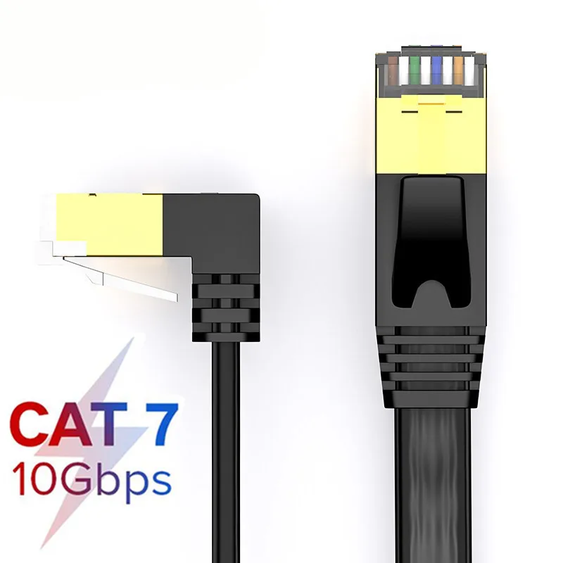 

Ethernet Cable RJ45 Cat7 Lan Cable Network Cable Right Angled for Cat6 Compatible Patch Cord for Modem Router Cable Ethernet