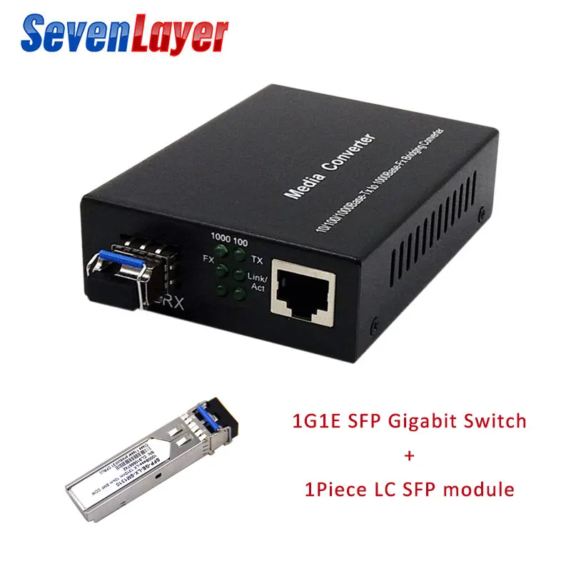 10/100/1000 м волоконно-оптический медиаконвертер 1 порт sfp до 1 rj45 ГБ, Оптический ethernet для ip-камеры