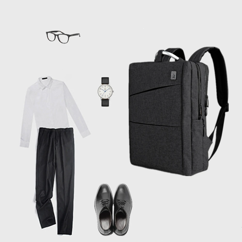 CAI School Bag for Men Women Teenage Boy Collage Preppy Style Backpack Laptop Travel bags Waterproof Minimalism Multi-Layers