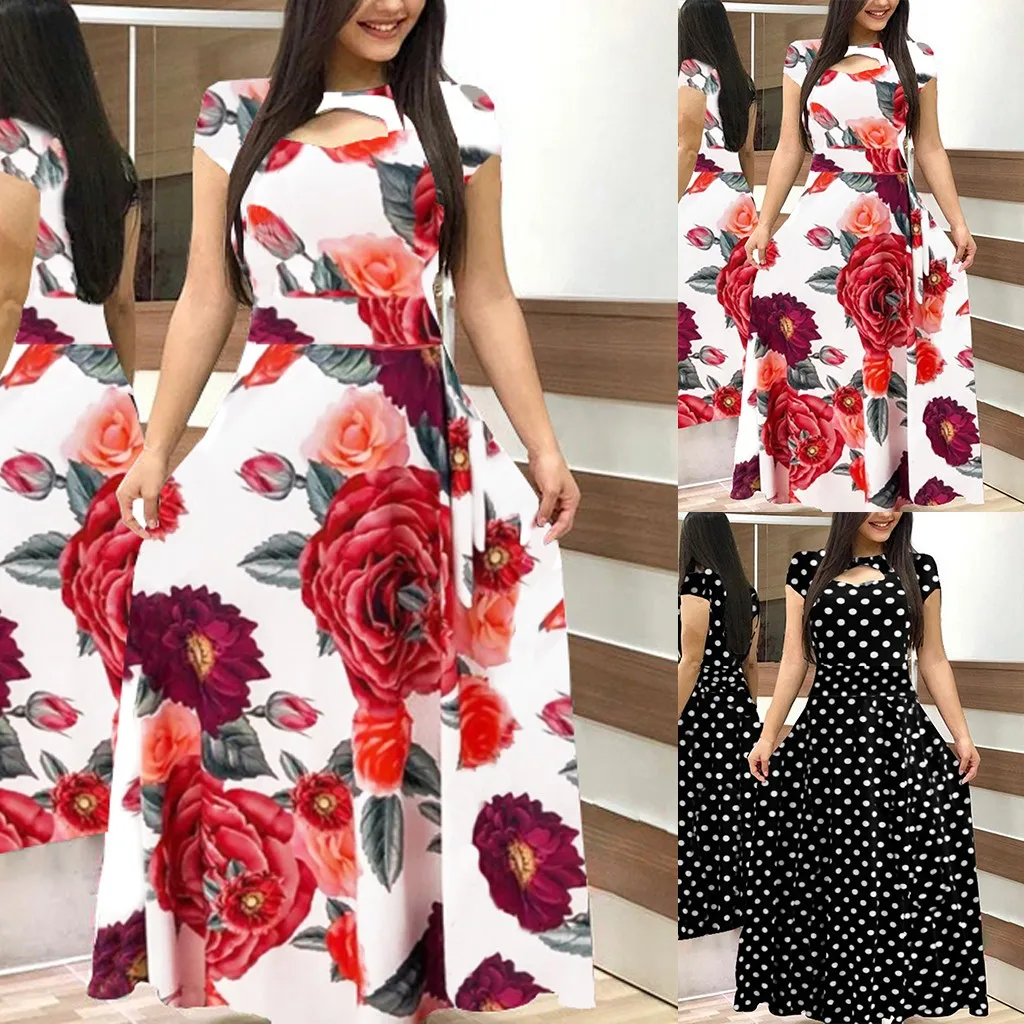 2021 Dresses For Women Ropa Mujer Fashion Women Long Sleeve Floral Boho Print Long Dress Ladies Casual Dress Women's Clothing