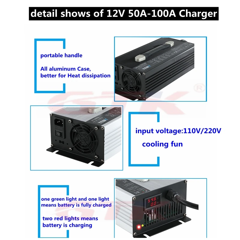 12V 6A 8A 10A 12A 15A 20A 30A 40A 50A 70A 100A умное устройство для зарядки для детей возрастом от 12V li ion lipo Lifepo4 аккумулятор лто выход 12,6 v 14,6 v 14V