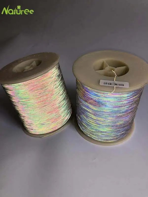 0 5 мм * 4000 метров светоотражающая шелковая цветная Светоотражающая вязаная нить