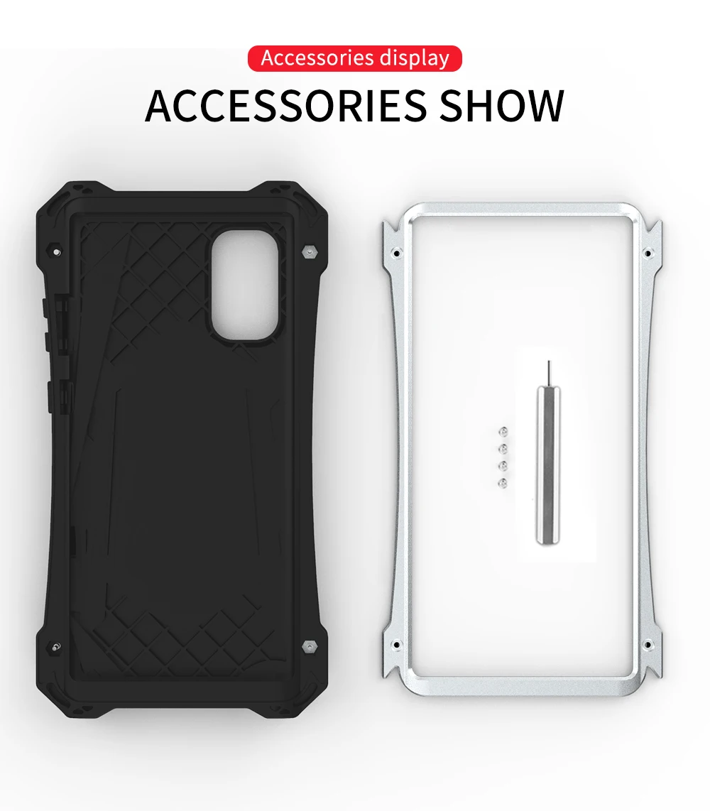 

R-JUST For Samsung Note 9/Note 10 plus Luxury Doom Armor Duty Shockproof Metal Aluminum Phone Cases For Samsung Galaxy S10 plus