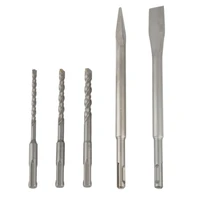 5 pcs sds plus 6 8 10mm rotary hammer drill bits set and sds plus chisel set for brick cement stone