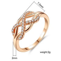 crystal infinity ring womens fashion rose gold color ring wedding jewelry