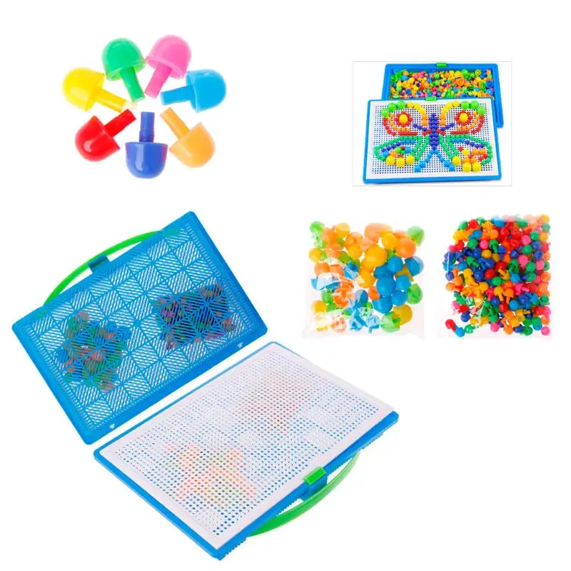 

Children Mushroom Nails Peg Puzzle Jigsaw Puzzle Creative Pegboard